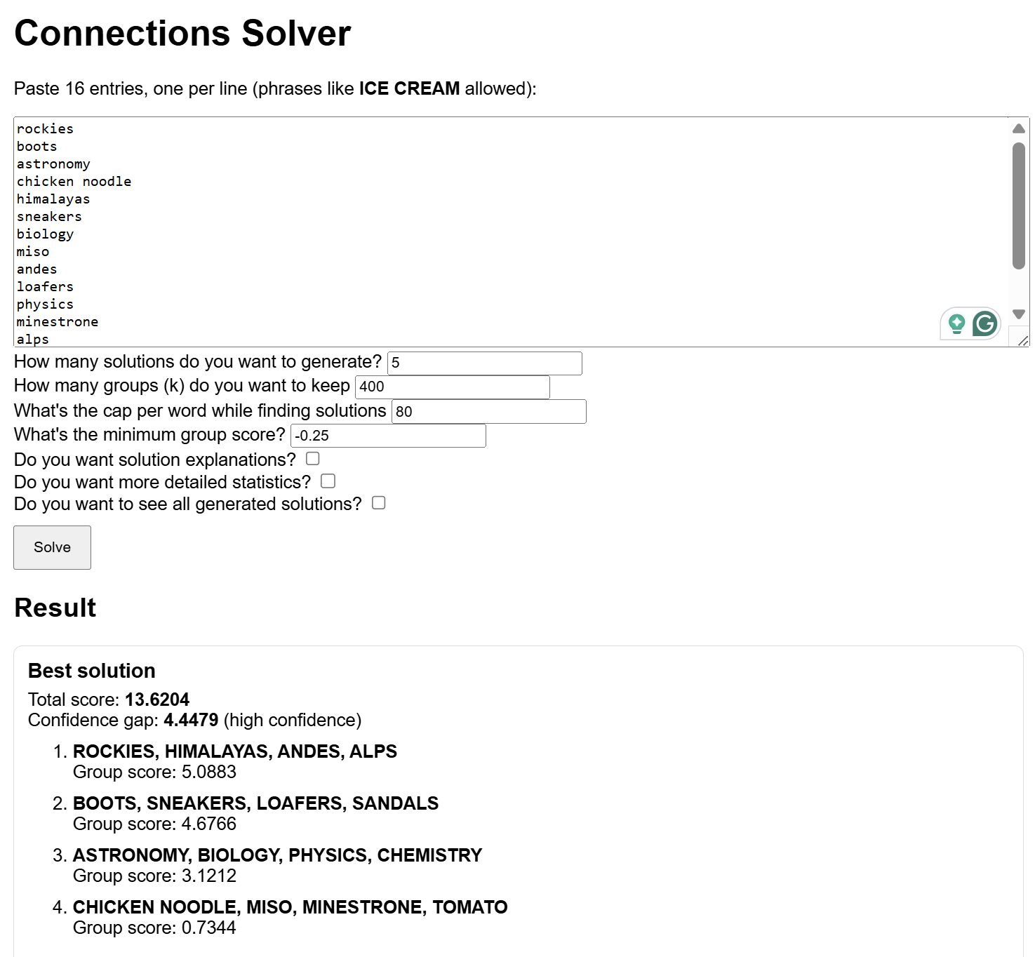 Web example puzzle